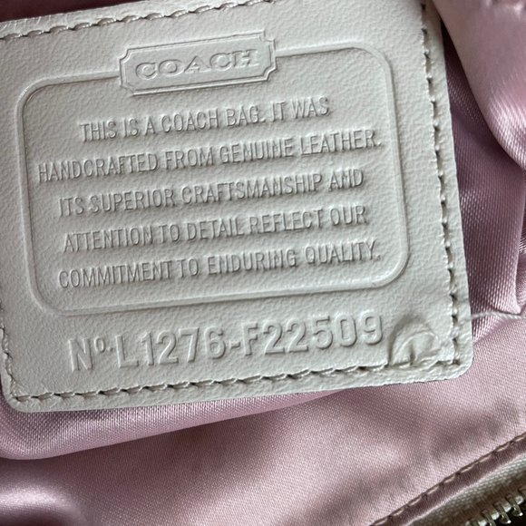 Coach Kristin White Taupe Croc Embossed Bag - Picture 9 of 10